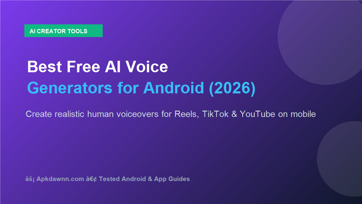 Best free AI voice generator apps for Android realistic voiceovers banner