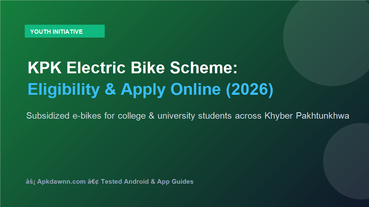 KPK electric bike scheme 2026 eligibility criteria online apply process banner