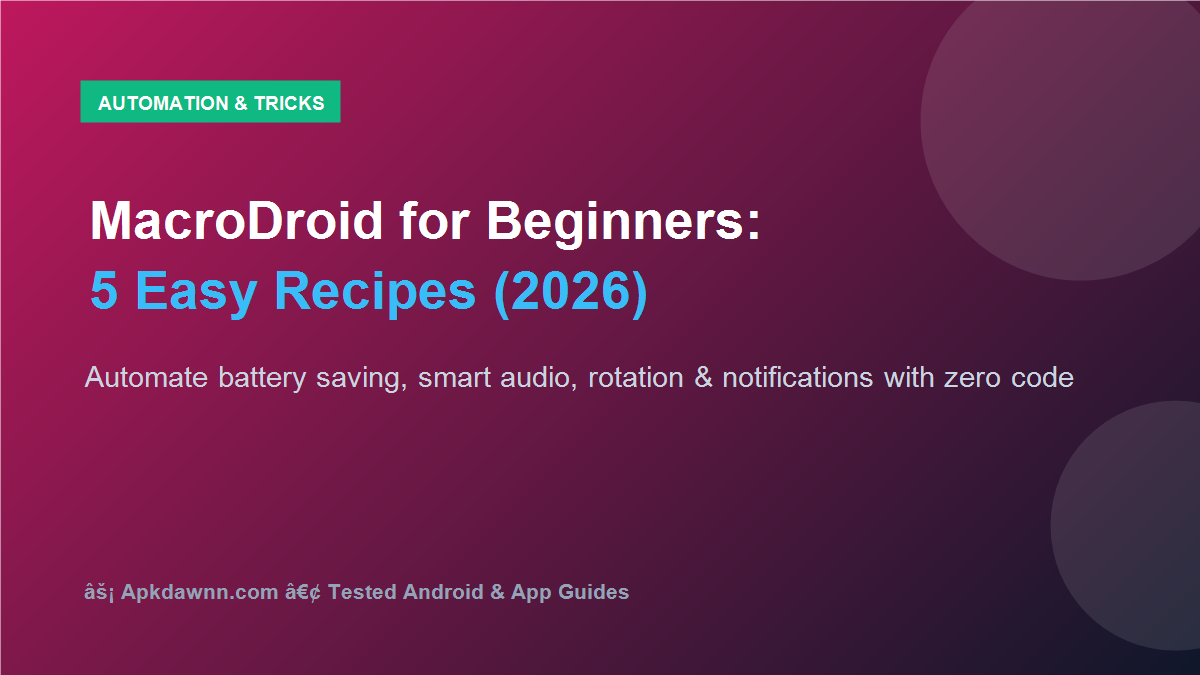 MacroDroid tutorial for Android beginners 5 easy automation recipes banner